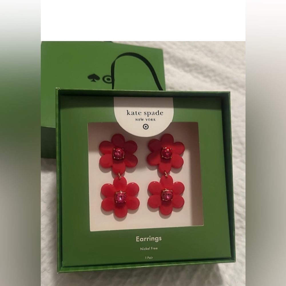 Kate Spade Red Floral Earrings